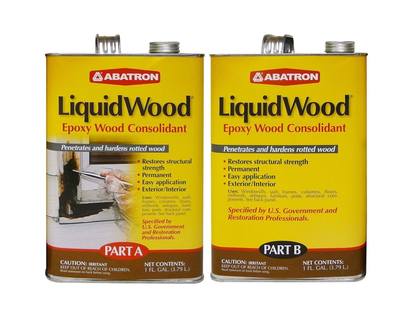 Abatron LiquidWood 2 Gallon Epoxy Kit – 2-Part Wood Hardener & Repair Solution-image