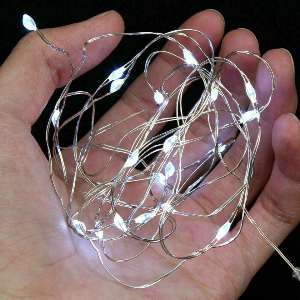 Lote al por mayor de 20 luces de hadas con cadena de alambre de cobre que funcionan con baterías de 6,6 pies Foto 2 de 4