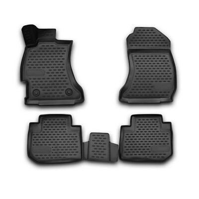 OMAC Gummimatten Fußmatten für Subaru Forester 2013-2019 TPE Matten Schwarz 4x