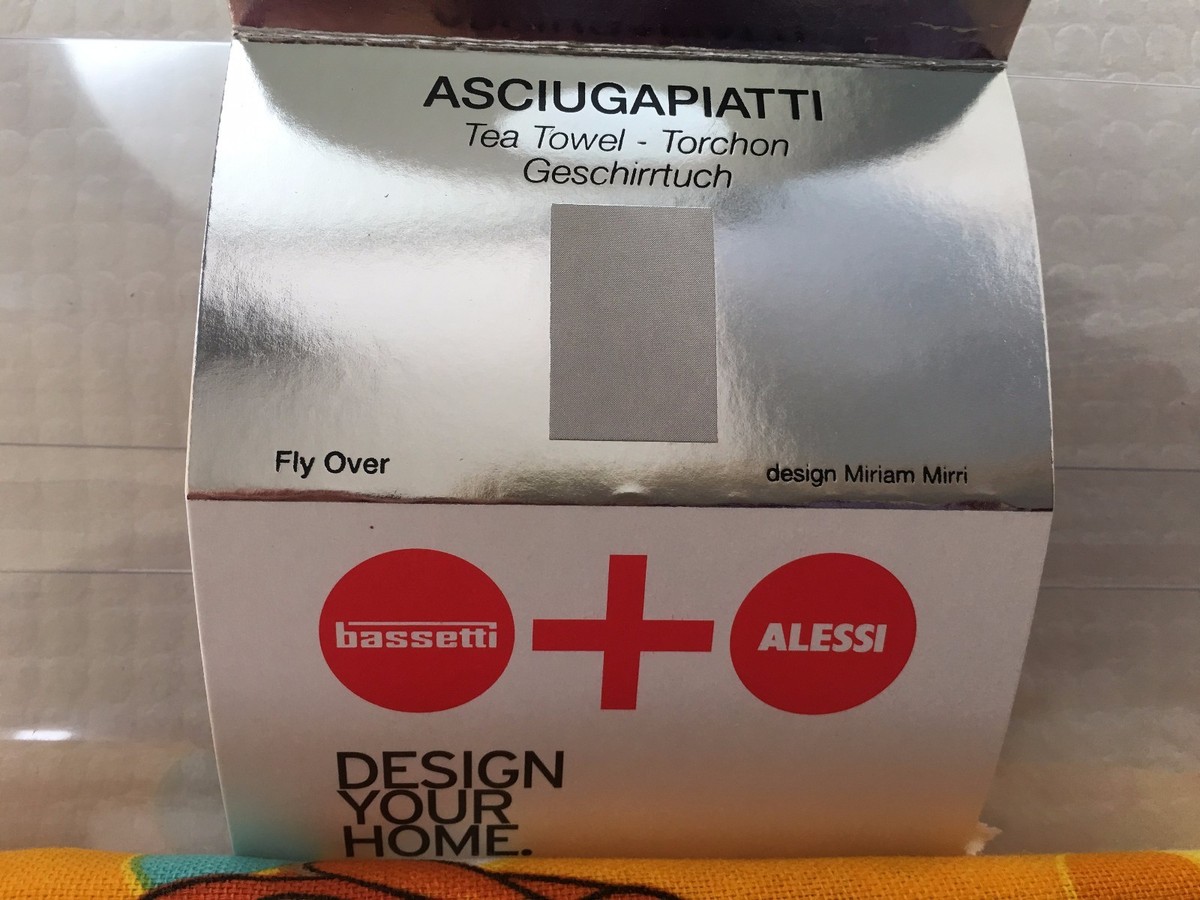 Foulard D'arredo Bassetti + ALESSI 180x270 Cm - Design 'Fly Over' Par Miriam Mirri - Neuf