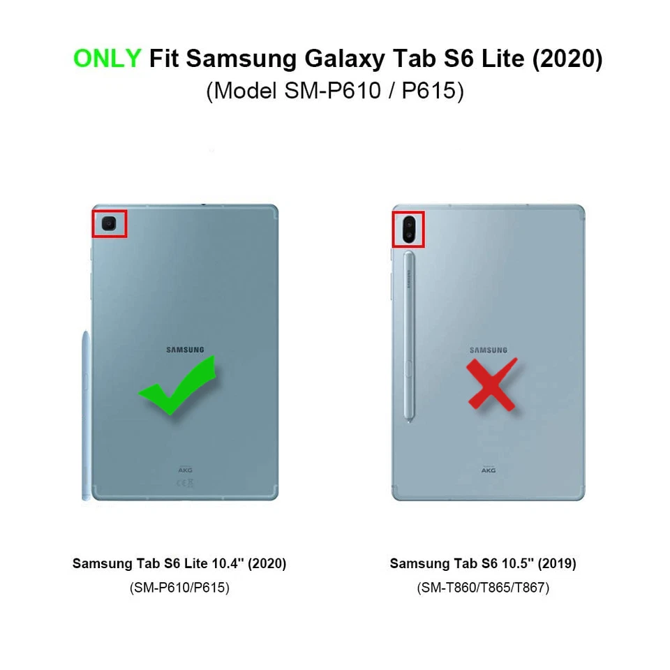 For Samsung Tab S6 Lite 10.4 2022 2020 2024 Tablet Rugged Case with S Pen Holder - Image 2 of 2