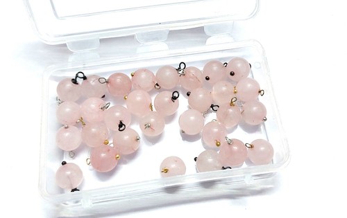 25 Pcs Natural Rose Quartz Round 6mm Smooth Loose Beads Silver Wire Wrapped - Picture 3 of 5
