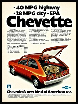 1976 CHEVROLET CHEVETTE Red 2-door Hatchback Car AD