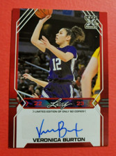 VERONICA BURTON ROOKIE AUTOGRAPH AUTO CARD #1/50 2022 LEAF WNBA DALLAS WINGS