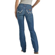Wrangler Retro Women's Mae Mid Rise Emma Bootcut Jeans Med Wash 112338898