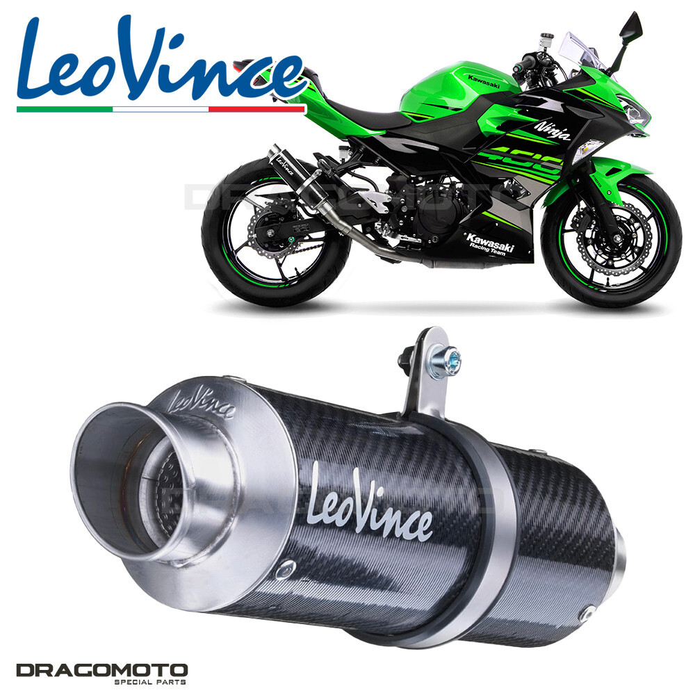 Silenciateur Leovince carbone gain de puissance pour Kawasaki Ninja 400 2023