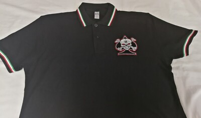 Jersey Schwarz Größe XL + Patch Schädel Poker Polo Von Dealer Mit Rand Tricolor