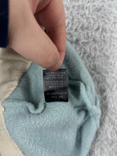 The North Face Beanie Toque Youth One Size Light Blue Knit Wool Polyester Lined - Picture 7 of 7