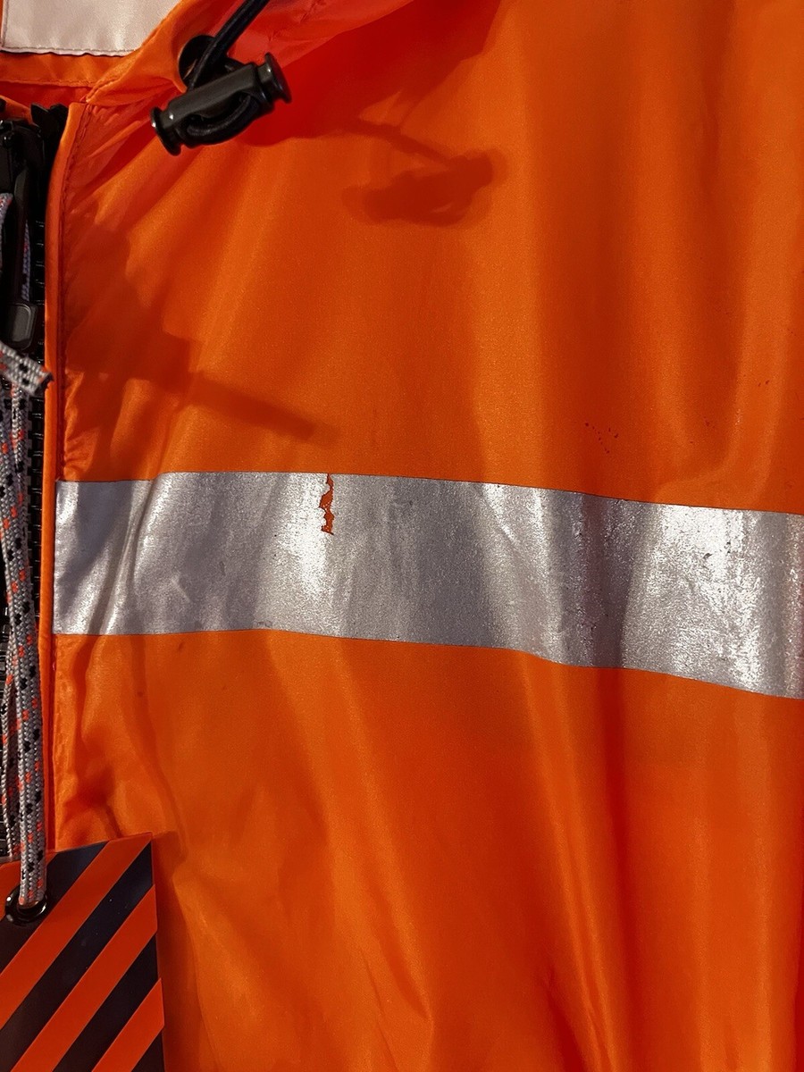 Moncler Off White Gangui Logo Reflector Nylon Zip Up Orange Moncler Off White Gangui Logo Reflector Nylon Zip Up Orange