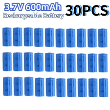 30PCS 600mAh 3.7V Rechargeable Li-ion 16340 Battery CR123A For Flashlight