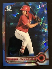 2022 Bowman Chrome Sapphire 1st Bowman Braylin Minier Prospect #BCP-93 Reds