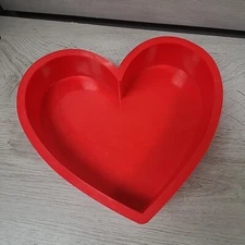 10" Silicone Heart Cake Baking Dessert 2" Deep EUC