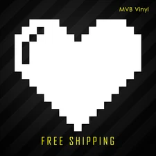 Pixel Heart Vinyl Decal Sticker | Retro 8-bit Gaming Cellphone Window Laptop 170