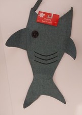 Christmas Stocking Shark Fish Shaped Green 20" tall  7" opening For Mantle Decor