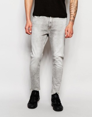 G-STAR RAW JEANS TYPE-C 3D SUPER SLIM GREY STRETCH DENIM LIGHT AGED SIZE  26