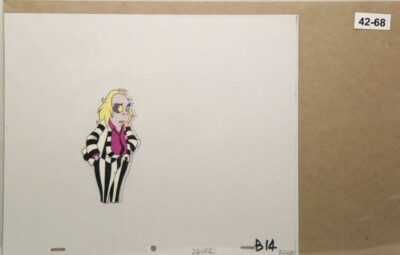 Beetlejuice Original Production Drawing And Cel 42-68 Used Cond.