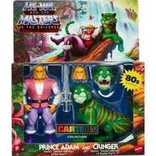 PRINCE ADAM AND CRINGER masters of the universe motu cartoon figures he-man NEW