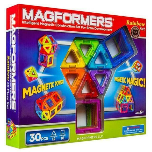 MAGFORMERS+Rainbow+Clear+Solid+Set+14pcs+Basic+Magnetic+Building+Blocks for  sale online