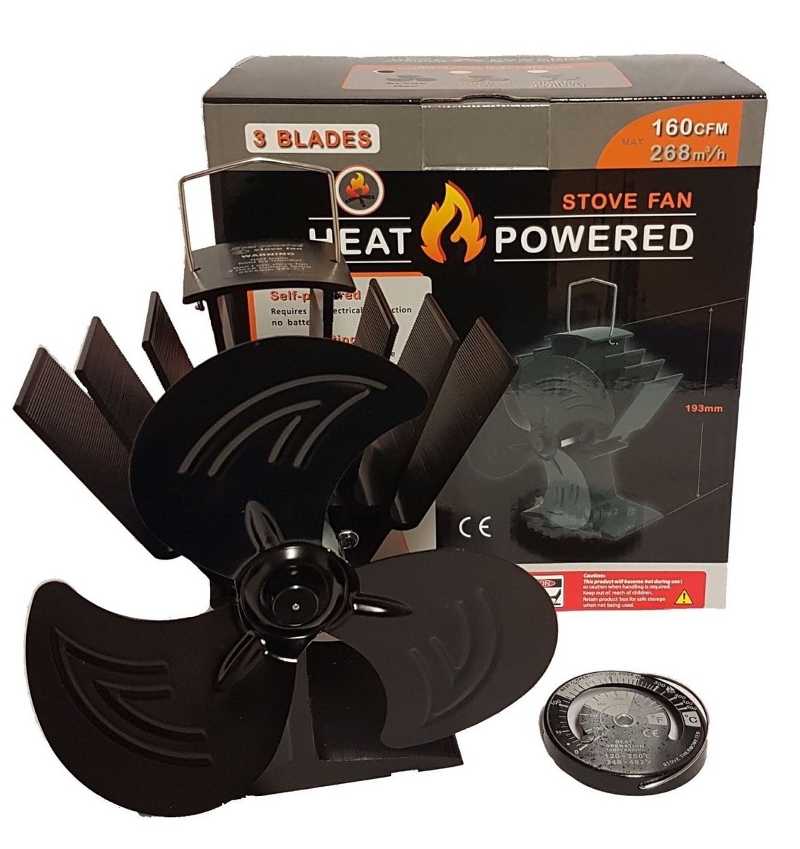 EcoFlow mini blade heat powered stove fan log burner wood burner