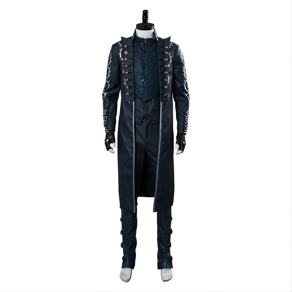 Anime DMC 5 Vergil Envejecido Disfraz Chaqueta Uniforme Conjunto Completo Abrigo HOMBRE Foto 4 de 4