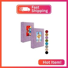 GPIRAL Small Photo Album 4x6   Clear Pages, Linen Cover with Front Window, Pack