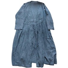 Nest Robe Indigo Linen Wrap Dress -Unused, 38cm Shoulder, 55cm Bust, 11" Length