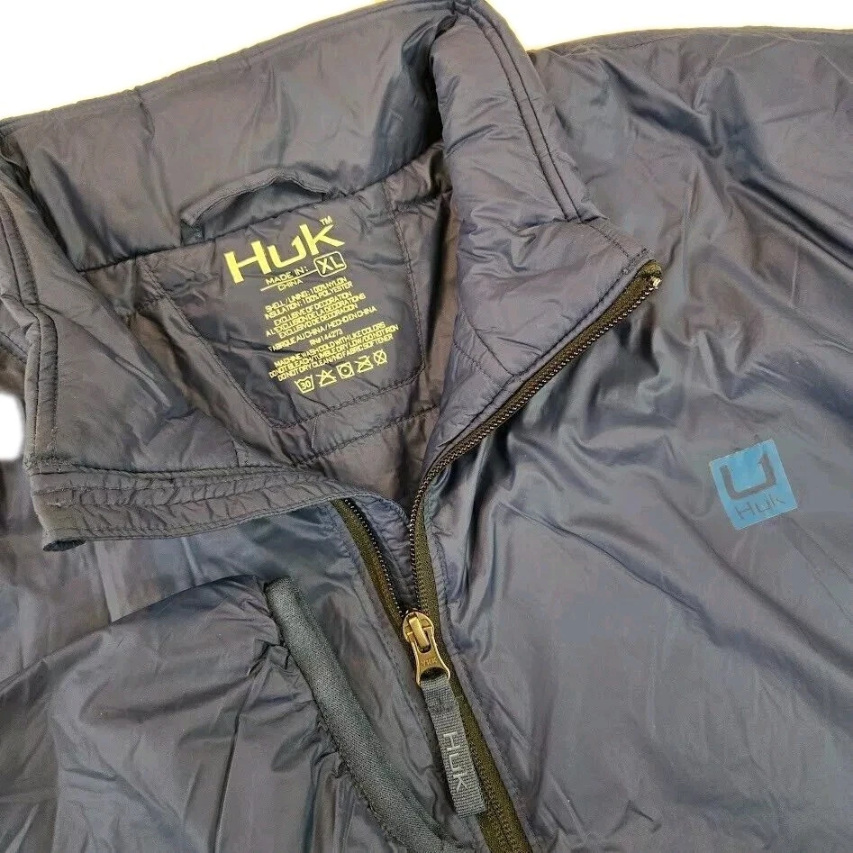 Huk Waypoint Jacket Men's Size XL Blue Primaloft Insulated Full Zip Packable