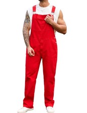 Overalls for Men Work Pants Utility Denim Bib Coveralls Stretch Jeans Jumpsui...
