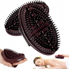 2 Pcs Meridian Brush Massage Brush, Beauty Salon Professional Custom brown