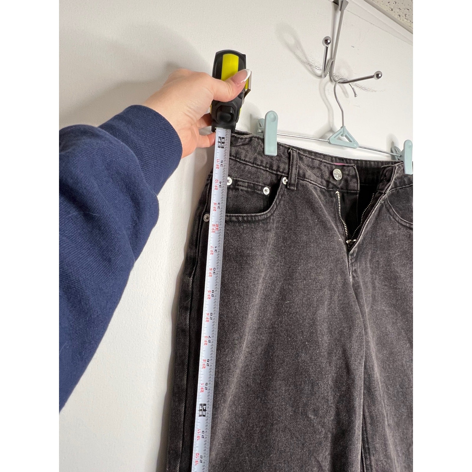 Edikted Black Wide Leg Jeans Size Small image 5
