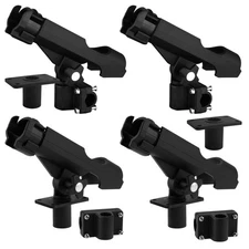 Adjustable Black Fishing Rod Holder for Boat Kayak Swivel Side Mount Kits Tac...
