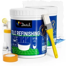 Tub Paint, Tub and Tile Refinishing Kit with Tools, White Bathtub Paint Water...