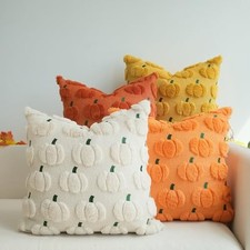 Decorative Pillow Covers, Fall 24" x 24" Pack of 4 Multicolor Pumpkin