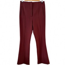 Veronica Beard Burgundy High Rise Flared Leg Trousers Pants Size 10 Made in USA