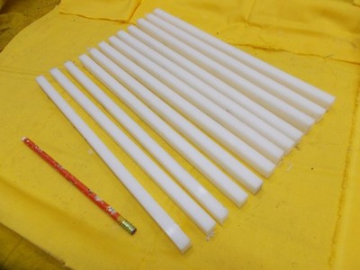 12 pcs WHITE HDPE BAR polyethylene machinable plastic stock 3/8 x 5/8'' x 12''
