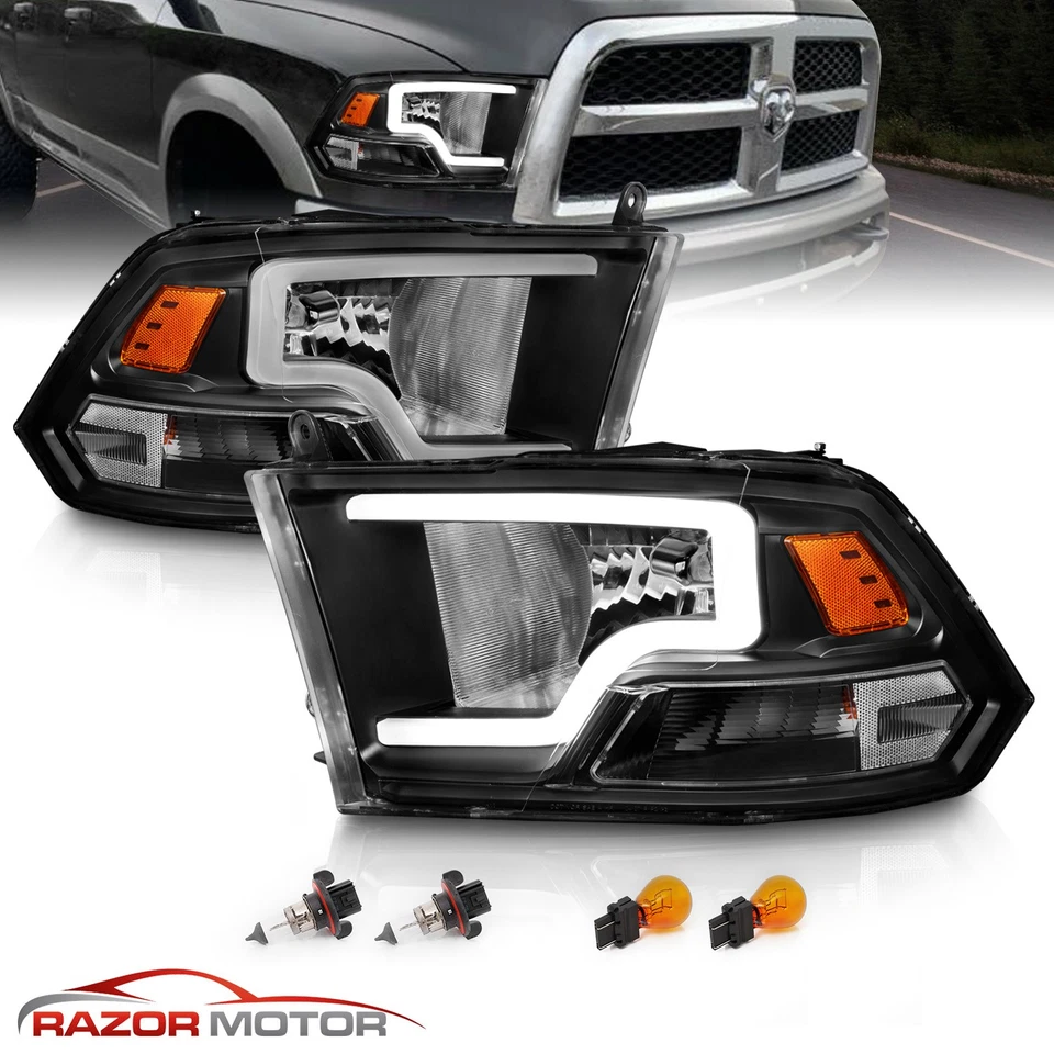 2009-2020 For dodge ram 1500 2500 3500 Light Bar Black Headlight - Image 2 of 4