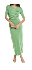 Hugo Boss Women’s Etalicy Open Green Ruched Midi Dress Size Small