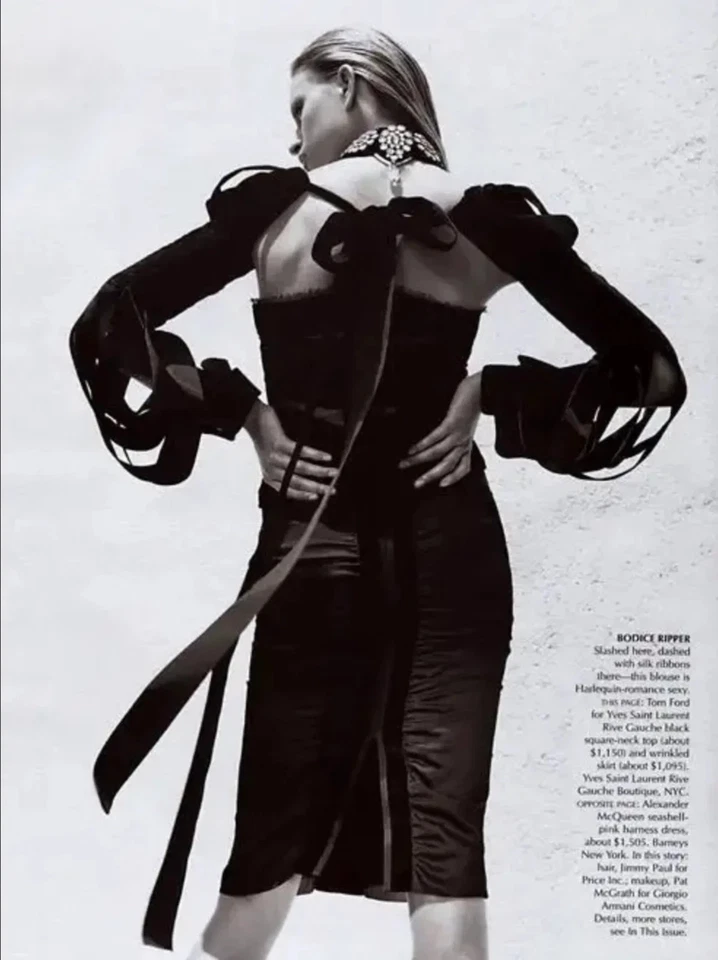 Corsé Tom Ford para Yves Saint Laurent YSL FW2002 Vintage Pasarela Seda Negro Foto 2 de 4