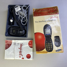 Samsung Jitterbug Graphite Vintage Flip Cell Phone w Box  Charger - NO BATTERY