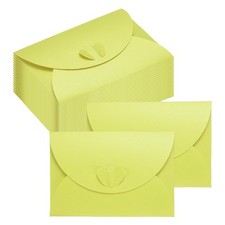 4.1x2.8 Inch Mini Card Envelopes, 50PCS Cute Cards with Heart Clasp, Light Green
