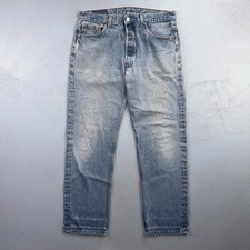 Levis 501 Vintage 90s USA XX Straight Leg Jeans Blue Light Wash 35x33 Act 34x29