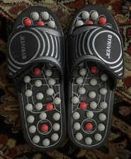 BYRIVER Foot Reflexology Tools Pressure Point Massage Slippers Slides Shoes sz M