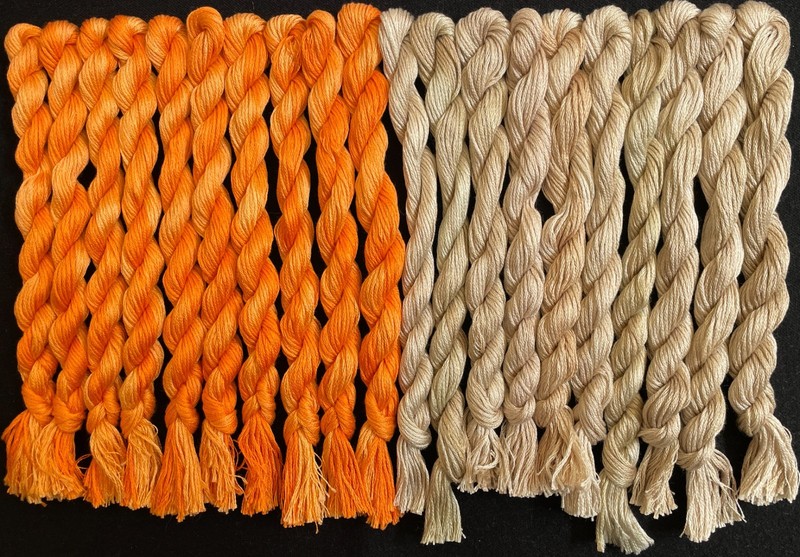 20xNeedlepoint/Embroidery THREAD HandDyed 6ply cotton Floss-beige,orange-TX168