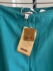 NWT Fabindia 100% Cotton Women's Pant Teal Blue Elastic Back Sz 38 Cropped XL — photo 5