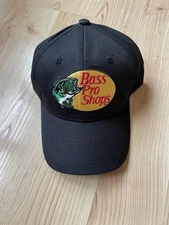 Bass Pro Shops Black Hat Embroidered  Logo Twill Fishing Hunting Snapback