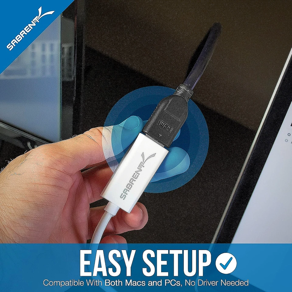 Sabrent Mini DisplayPort (Thunderbolt) to HDMI Adapter 4K Support Gold Plated - Image 3 of 4