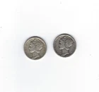 1943 Mercury dime S + 1943 Mercury dime D silver 90%