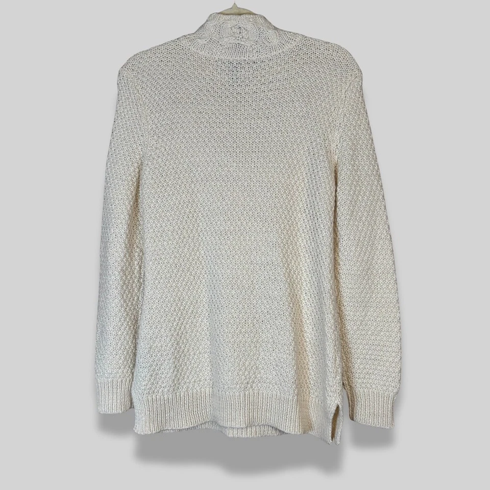 Suéter Lauren Ralph Lauren Tejido con Cable Cuello Alto Mezcla de Lana de Alpaca Crema Mediano Foto 2 de 4