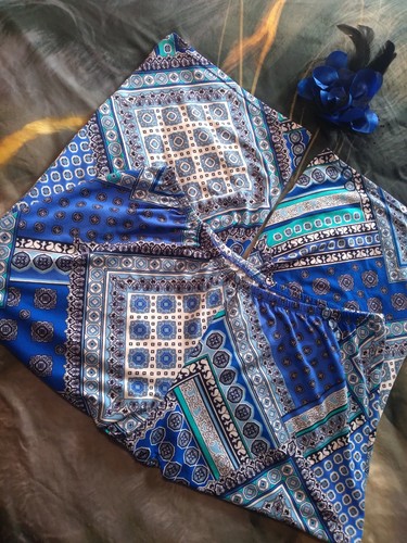 Linea Donatella Pajama Set Large Blue Design Tank Capri 2 Piece PJ Set - Picture 9 of 15