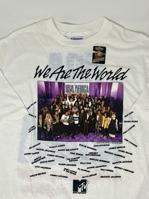 #ad #ad Vintage 1985 We Are the World USA for Africa MTV T Shirt Winterland Sticker XL $900.00
